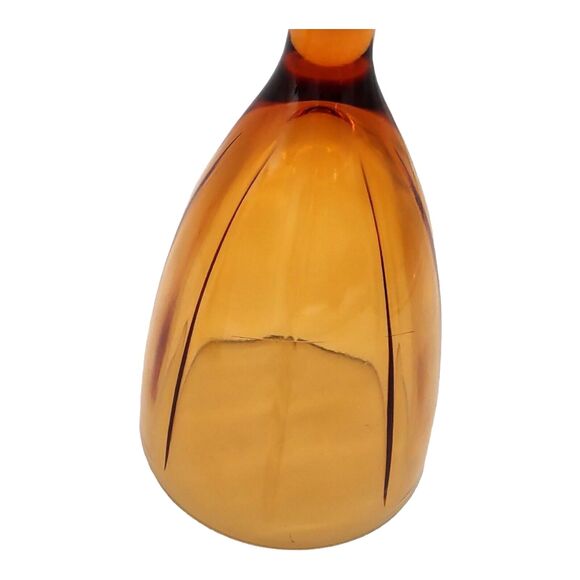 Vintage Mid Century Cambridge Amber Glass Compote Candy Dishes Pair - 8.5" Tall - Picture 13 of 14